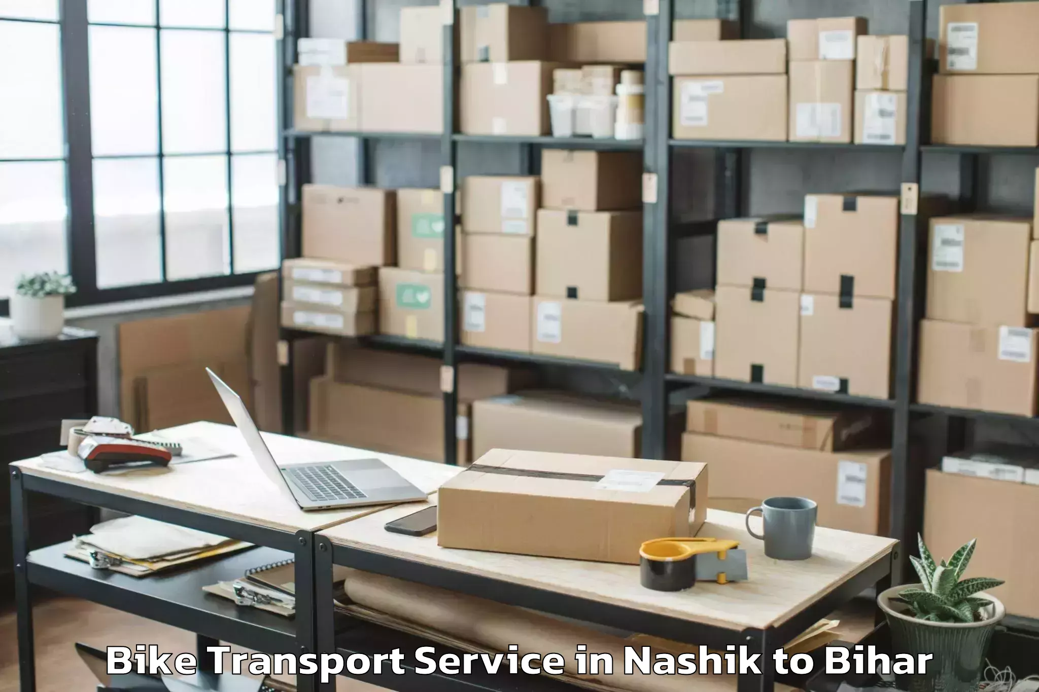 Trusted Nashik to Lauriya Nandangarh Bike Transport